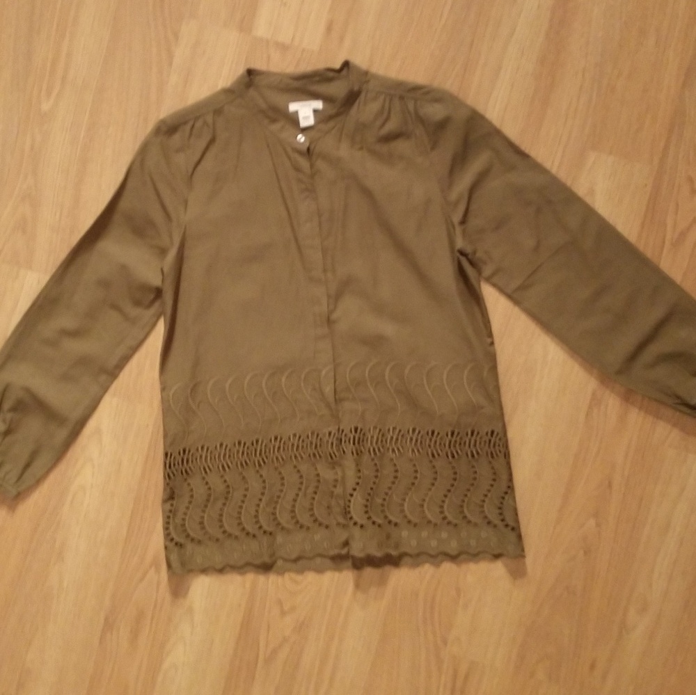 JCrew Olive Green blouse - Picture 2 of 7